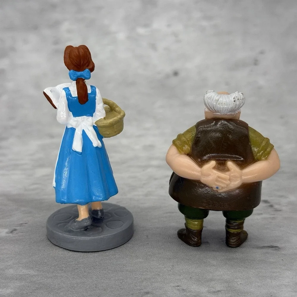BELLE & MAURICE Figure Set BEAUTY AND THE BEAST Disney Princess PVC TOY Playset!
